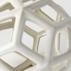 Geom White Ceramic Geometric Object - Ornate Home