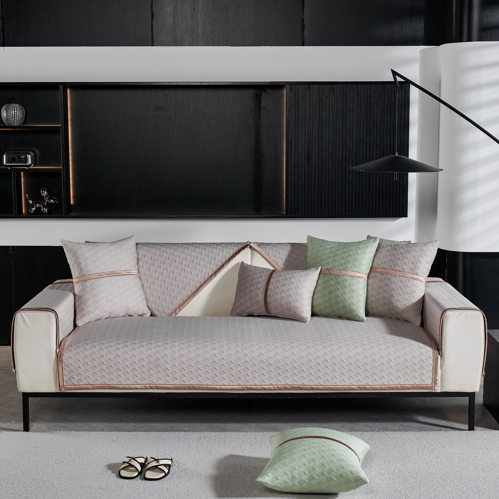Geometric 3D Sofa Cover, Non-Slip Couch Protector for Seat, Backrest & Armrest - Ornate Home