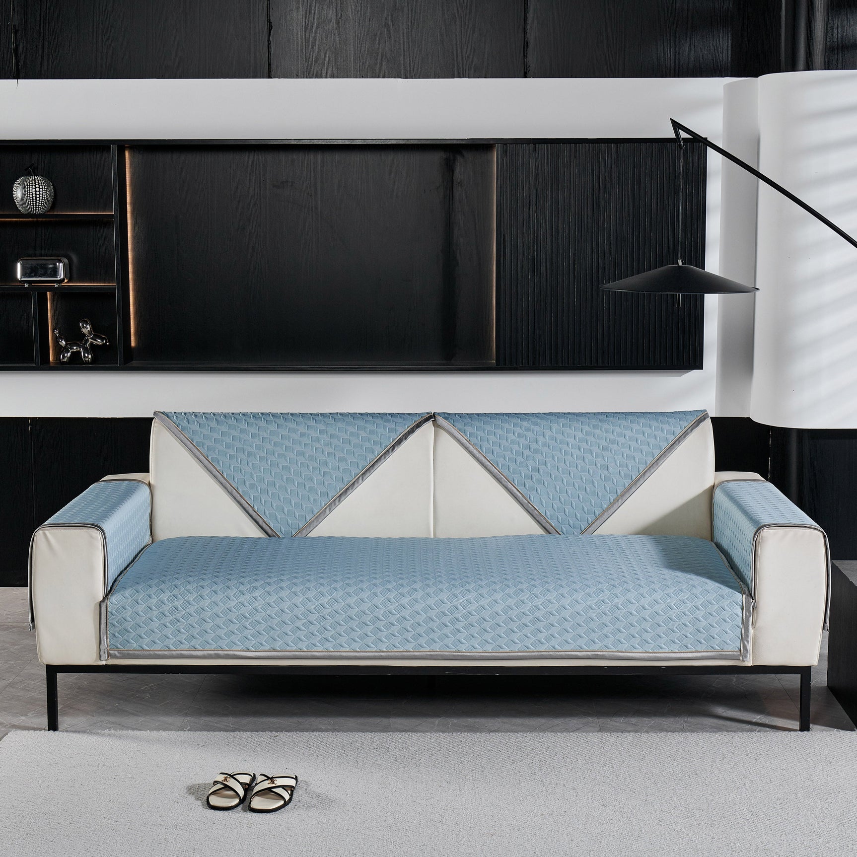 Geometric 3D Sofa Cover, Non-Slip Couch Protector for Seat, Backrest & Armrest - Ornate Home