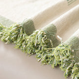 Geometric Chenille Sofa Throw Cover, Breathable Couch Protector with Tassel Fringe - Ornate Home