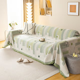 Geometric Chenille Sofa Throw Cover, Breathable Couch Protector with Tassel Fringe - Ornate Home