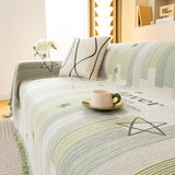 Geometric Chenille Sofa Throw Cover, Breathable Couch Protector with Tassel Fringe - Ornate Home