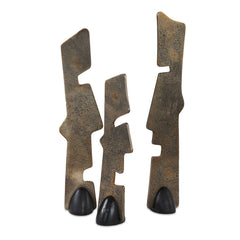 Geometric Echoes Bronze Sculptures (Set of 3) - Ornate Home