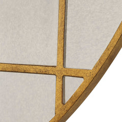 Geometric Gold Round Mirror - Ornate Home