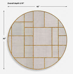 Geometric Gold Round Mirror - Ornate Home