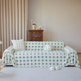 Geometric Jacquard Plush Warm Sofa Couch Cover Coral Fleece Throw Blanket for Couch - Ornate Home