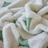 Geometric Jacquard Plush Warm Sofa Couch Cover Coral Fleece Throw Blanket for Couch - Ornate Home