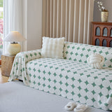 Geometric Jacquard Plush Warm Sofa Couch Cover Coral Fleece Throw Blanket for Couch - Ornate Home