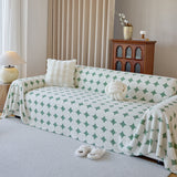 Geometric Jacquard Plush Warm Sofa Couch Cover Coral Fleece Throw Blanket for Couch - Ornate Home