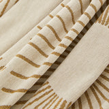 Geometric Radial Striped L-Shape Sofa Cover: Thick, Reversible Furniture Blanket for Kids and Pets - Ornate Home