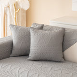 Geometric Textured Cotton Quilted Sofa Cover, Non-Slip Washable Couch Protector - Ornate Home