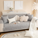 Geometric Textured Cotton Quilted Sofa Cover, Non-Slip Washable Couch Protector - Ornate Home
