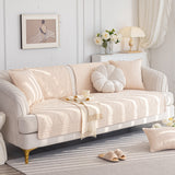 Geometric Textured Cotton Quilted Sofa Cover, Non-Slip Washable Couch Protector - Ornate Home
