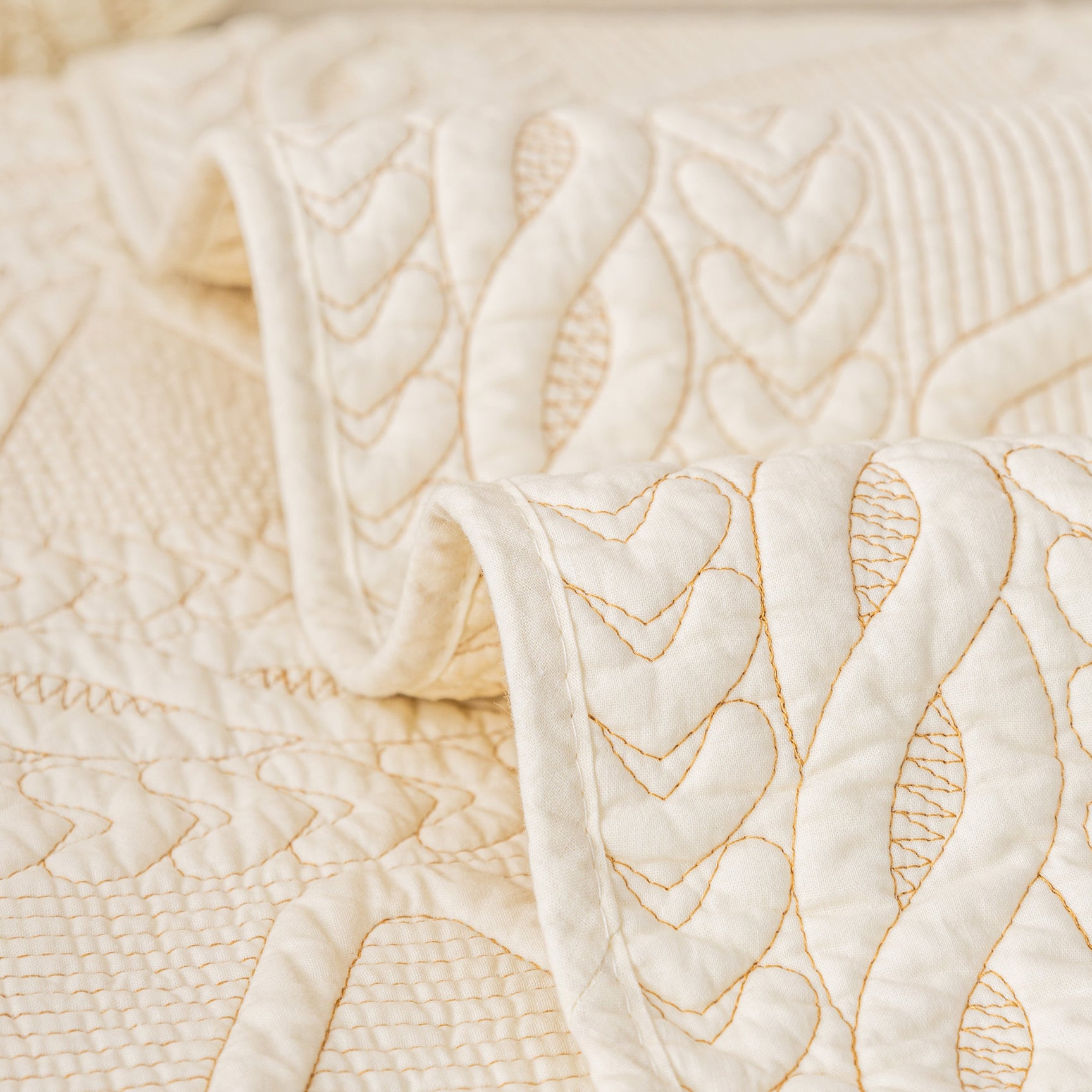 Geometric Textured Cotton Quilted Sofa Cover, Non-Slip Washable Couch Protector - Ornate Home