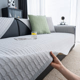 Geometric Textured Couch Slipcover Protector Non-Slip Ice Silk Sofa Cover for Couch - Ornate Home