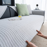 Geometric Textured Couch Slipcover Protector Non-Slip Ice Silk Sofa Cover for Couch - Ornate Home