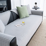 Geometric Textured Couch Slipcover Protector Non-Slip Ice Silk Sofa Cover for Couch - Ornate Home
