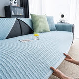 Geometric Textured Couch Slipcover Protector Non-Slip Ice Silk Sofa Cover for Couch - Ornate Home