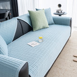 Geometric Textured Couch Slipcover Protector Non-Slip Ice Silk Sofa Cover for Couch - Ornate Home