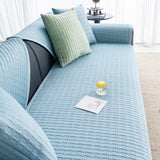Geometric Textured Couch Slipcover Protector Non-Slip Ice Silk Sofa Cover for Couch - Ornate Home