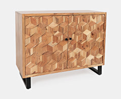Geometrix Natural 2 Door Accent Cabinet - Ornate Home