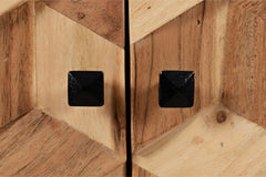 Geometrix Natural 3 Door Accent Cabinet - Ornate Home