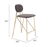 Georges Gray & Gold Counter Stool (Set of 2) - Ornate Home