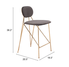 Georges Gray & Gold Counter Stool (Set of 2) - Ornate Home