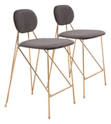 Georges Gray & Gold Counter Stool (Set of 2) - Ornate Home