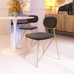 Georges Gray & Gold Dining Chair (Set of 2) - Ornate Home
