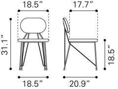 Georges Gray & Gold Dining Chair (Set of 2) - Ornate Home