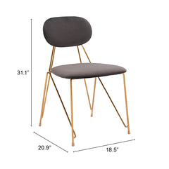 Georges Gray & Gold Dining Chair (Set of 2) - Ornate Home