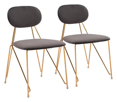 Georges Gray & Gold Dining Chair (Set of 2) - Ornate Home