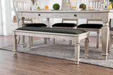 Georgia Antique White/Gray 6 Pc. Dining Room Set w/ Bench - Ornate Home