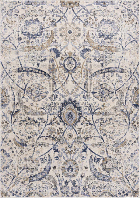 Georgiana Beige & Blue Area Rug - Ornate Home