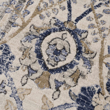 Georgiana Beige & Blue Area Rug - Ornate Home