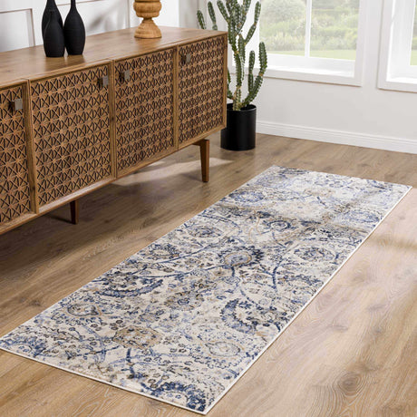 Georgiana Beige & Blue Area Rug - Ornate Home