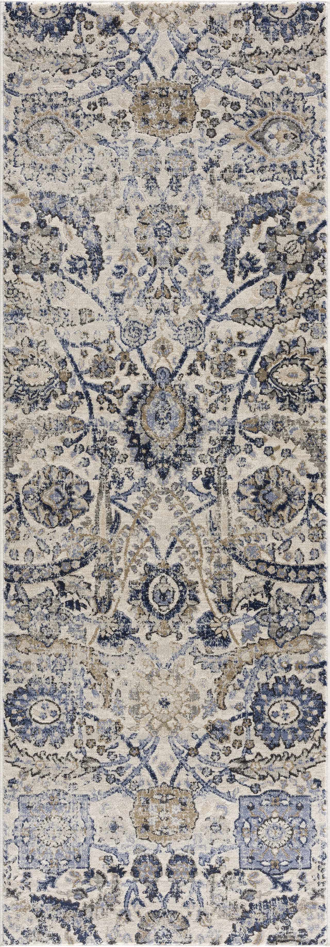 Georgiana Beige & Blue Area Rug - Ornate Home