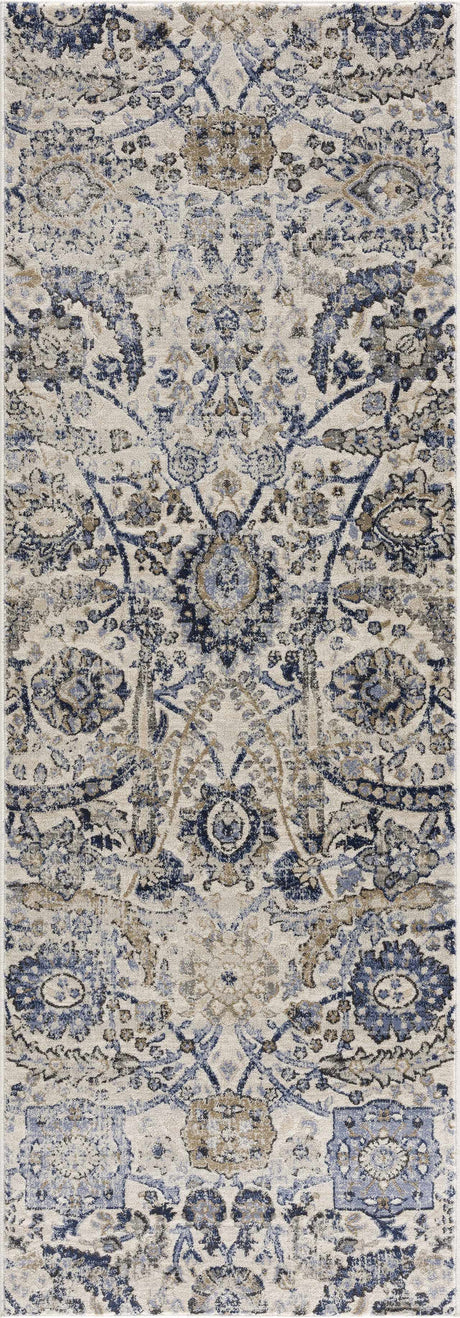 Georgiana Beige & Blue Area Rug - Ornate Home