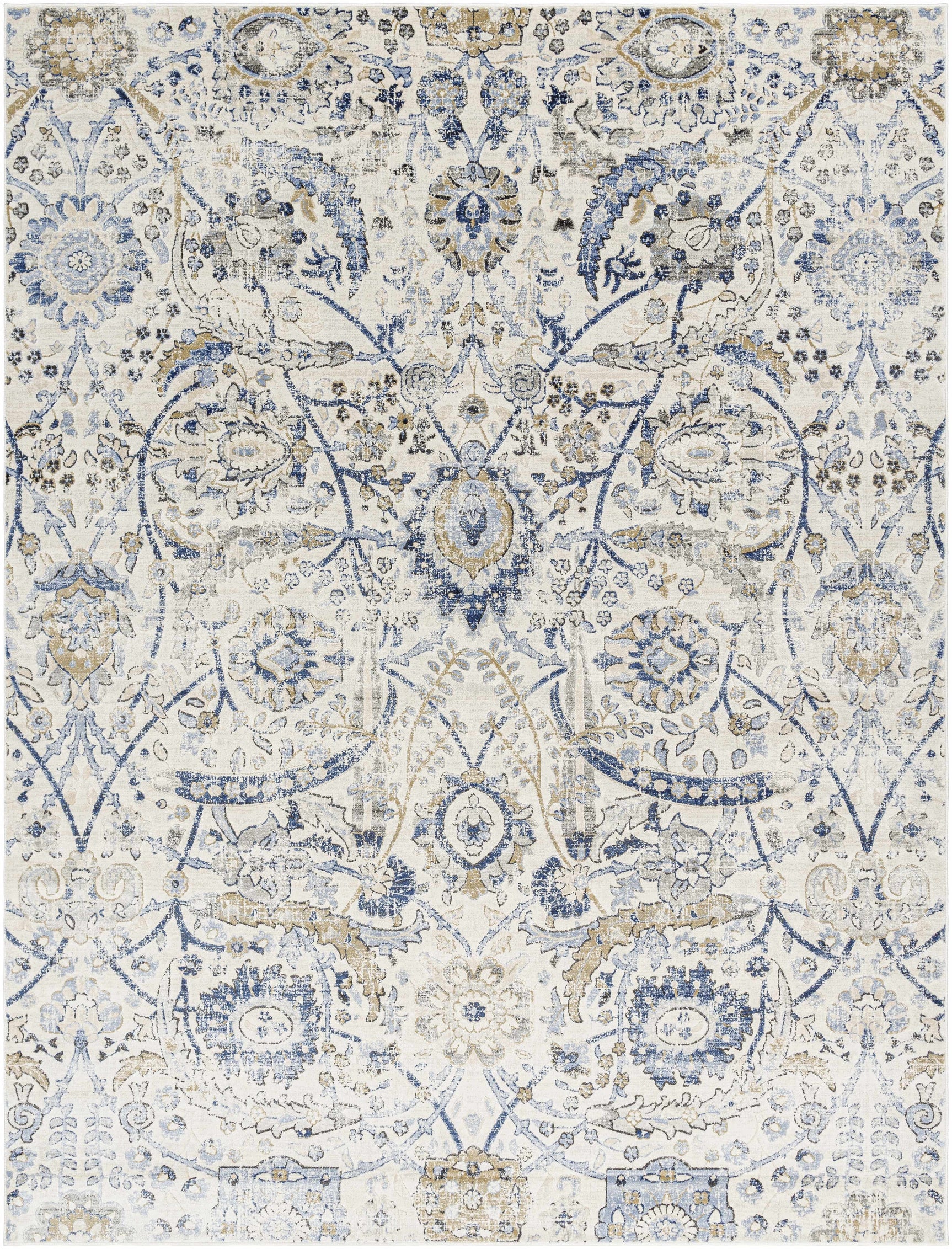 Georgiana Beige & Blue Area Rug - Ornate Home