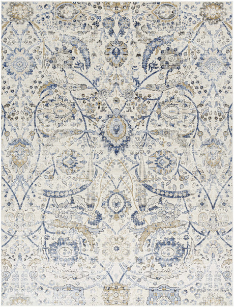 Georgiana Beige & Blue Area Rug - Ornate Home