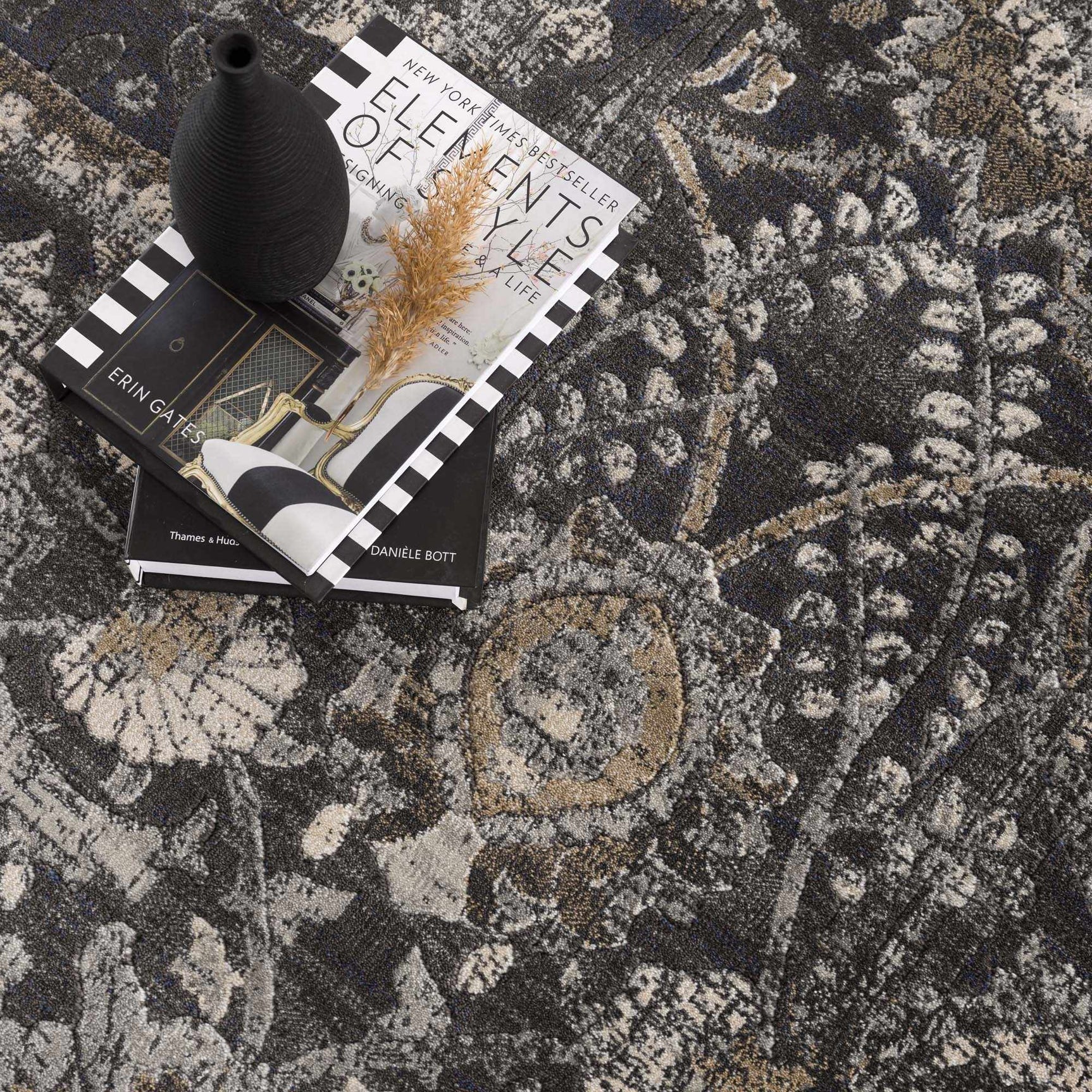 Georgiana Black Area Rug - Ornate Home