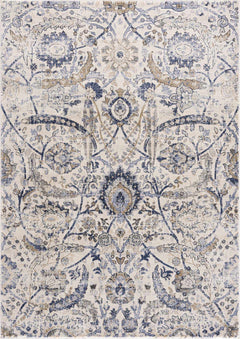 Georgiana Blue & Beige Oushak Rug - Ornate Home