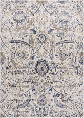 Georgiana Blue & Beige Oushak Rug - Ornate Home