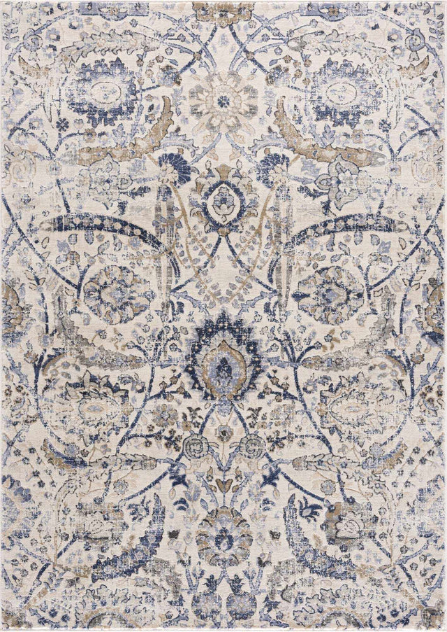 Georgiana Blue & Beige Oushak Rug - Ornate Home
