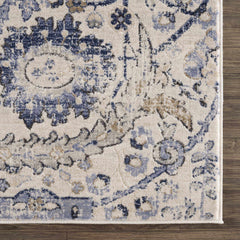 Georgiana Blue & Beige Oushak Rug - Ornate Home