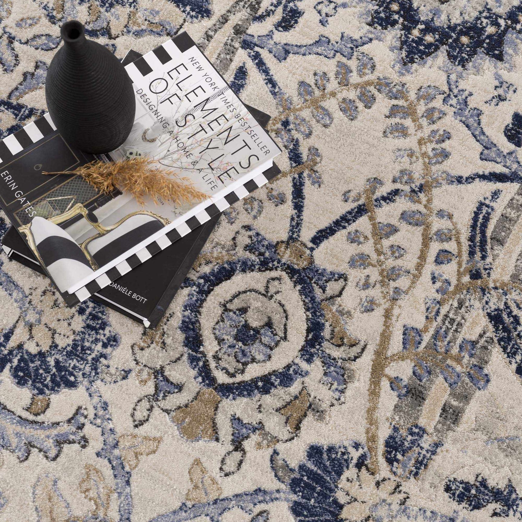 Georgiana Blue & Beige Oushak Rug - Ornate Home