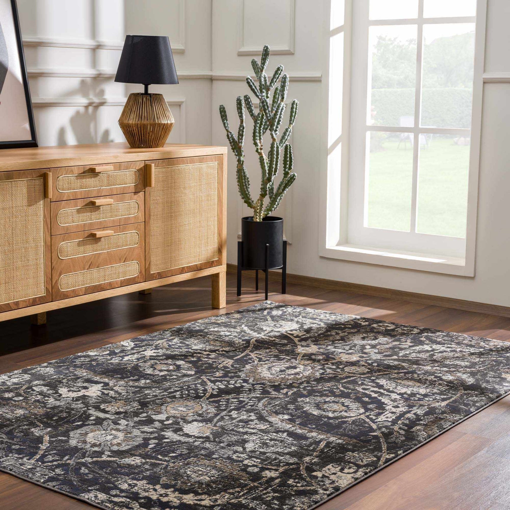 Georgiana Charcoal Area Rug - Ornate Home