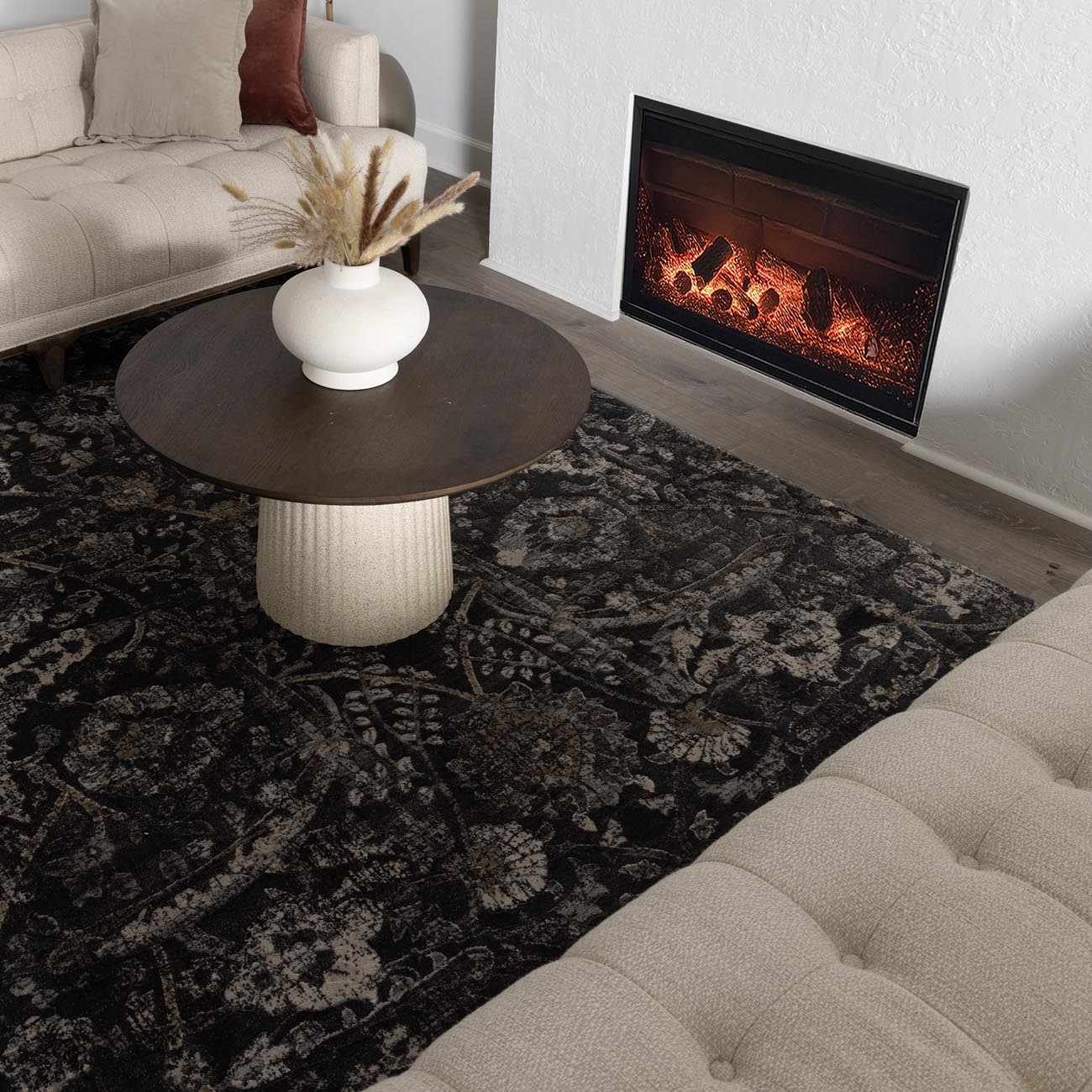 Georgiana Charcoal Area Rug - Ornate Home