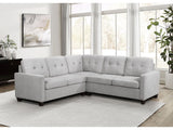 Georgina Steel Beige 3-piece Upholstered Sectional Sofa - Ornate Home